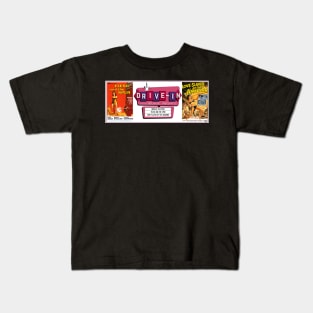 Drive-In Double Feature - Flesh and the Spur & Love Slaves of Amazons Kids T-Shirt